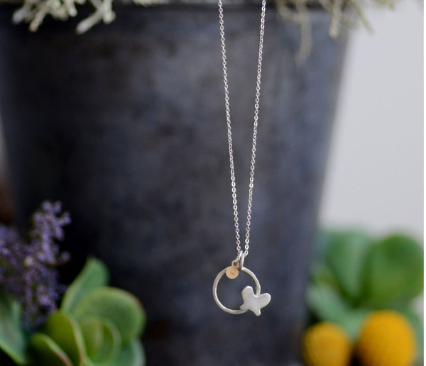 Circle Butterfly Necklace